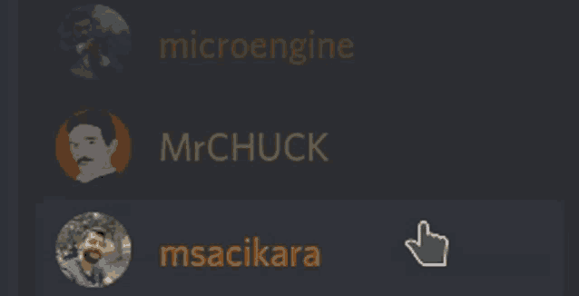 mrchuck and msacikara are two of the names displayed