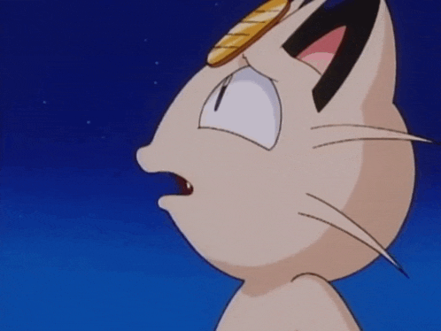 a cartoon cat with a coin on its head