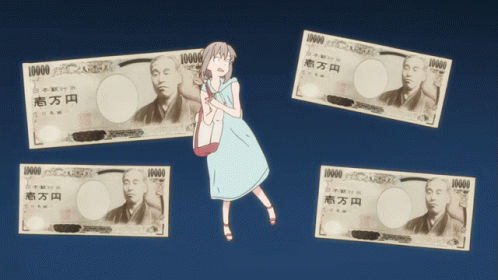 Yama No Susume Flying Money GIF - Yama No Susume Flying Money GIFs