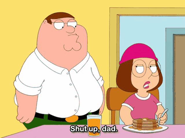 peter griffin and meg griffin from the family guy
