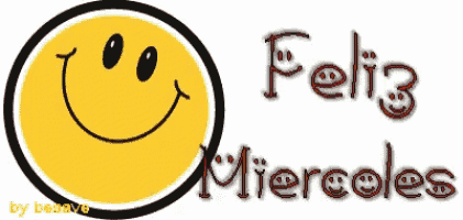 a smiley face with the words feliz miercoles written beneath it