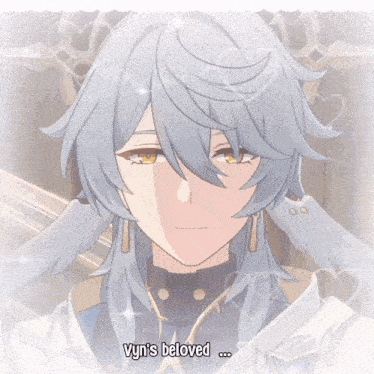 a drawing of a person with the words vyn 's beloved on the bottom