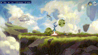 a screenshot of a video game shows a cartoon character fighting a giant monster