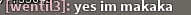 a blurred image of a text that says " yes im makaka "