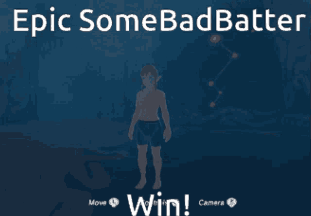 a video game screen that says epic some bad batter