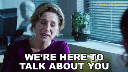 Were Here To Talk About You Bridget Westfall GIF - Were Here To Talk About You Bridget Westfall Wentworth GIFs