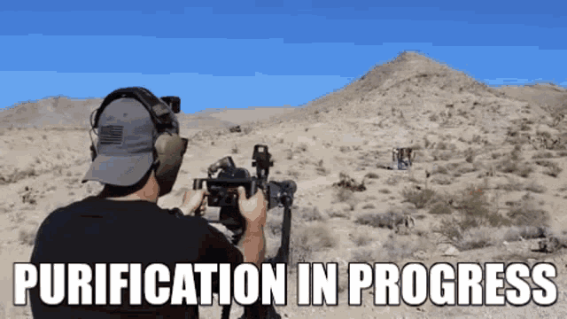Purification In Progress Machine Gun GIF - Purification In Progress Purification Machine Gun GIFs