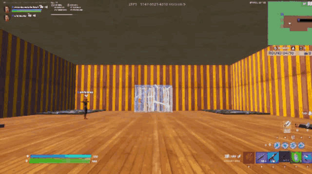 a screenshot of a video game shows a purple and orange wall