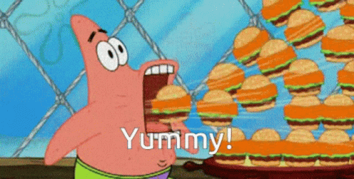 Yummy Patrick GIF - Yummy Patrick Burger GIFs