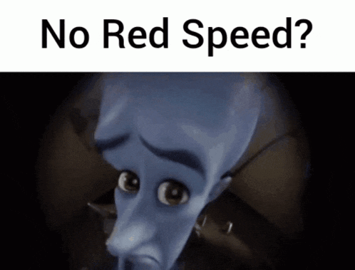 a picture of a cartoon character with the words " no red speed " above it
