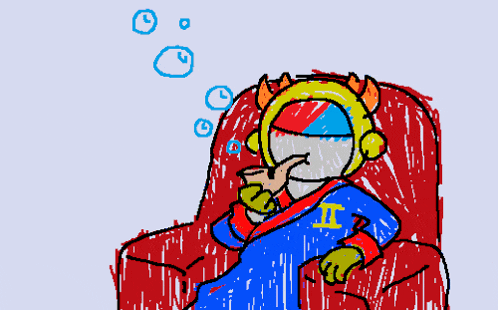a drawing of a cartoon character with the letter i on their shirt