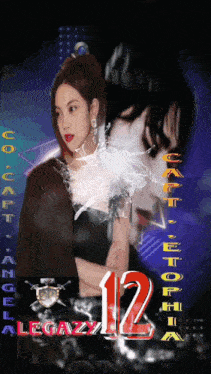 the number 12 is on a poster with a woman