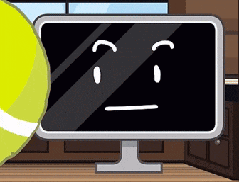 a cartoon drawing of a computer monitor with a face on it