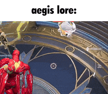 a video game scene with the words aegis lore on the top