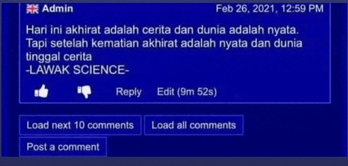 a screenshot of a facebook page that says admin