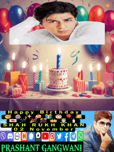 Shah Rukh Khan Happy Birthday 02 November Shah Rukh Khan GIF