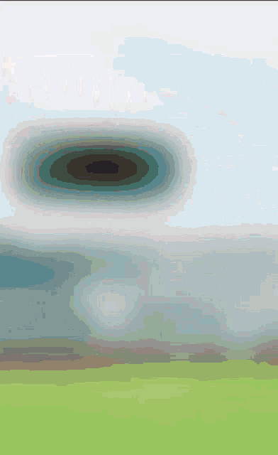 a computer generated image of a lake with a circle in the middle