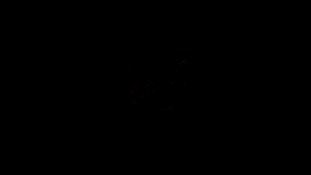 a glitch effect of a logo on a black background with a rainbow of colors .