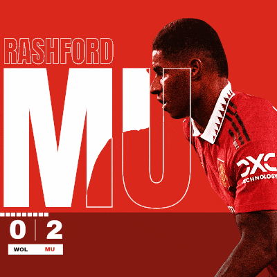 a poster for rashford mu shows a man in a red jersey