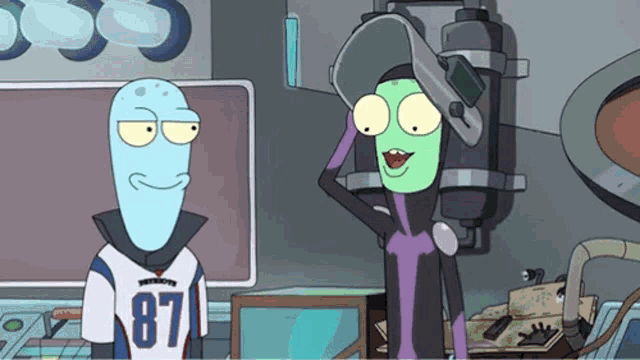 a cartoon character with the number 87 on their shirt