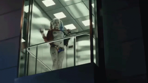 Harley In The Elevator GIF - Suicide Squad Harley Quinn Margot Robbie GIFs