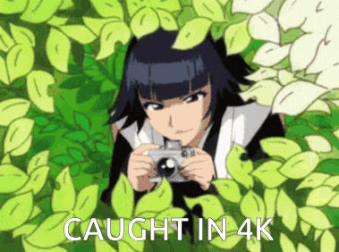 a picture of a girl taking a picture with the words caught in 4k below her