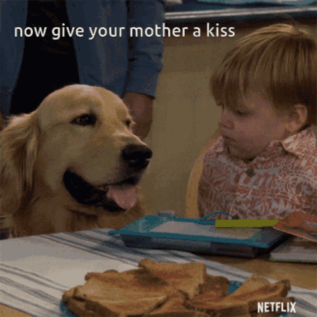 a netflix ad shows a boy and a dog
