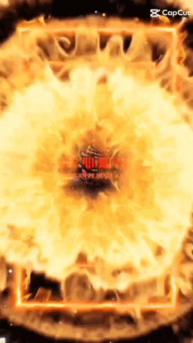 a picture of a fire explosion with the words " capcut " in the corner