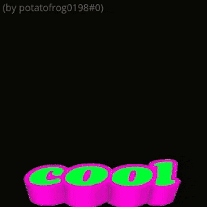 a picture of a cat with the word cool in green and pink
