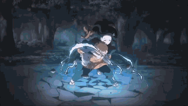 a cartoon character is flying through the air with a rock in the background