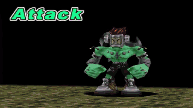 a video game character is holding a large axe in a green circle