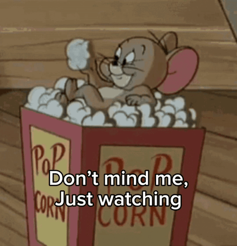 Jerry Eating Popcorn Watching You GIF - Jerry Eating Popcorn Watching You Watching Drama GIFs