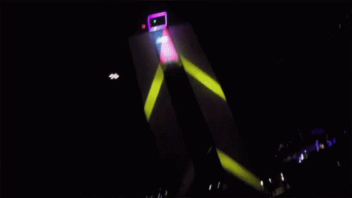 Drone Shot Neon Lights GIF - Drone Shot Neon Lights Obstacle GIFs
