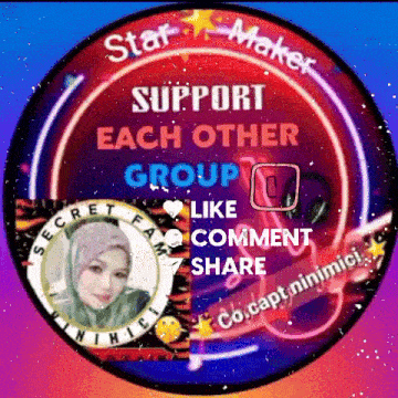 a star maker logo that says support each other group like comment share