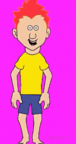 a cartoon of a man with red hair wearing a yellow shirt