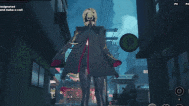 a screenshot of a video game where the character is designated and has a call