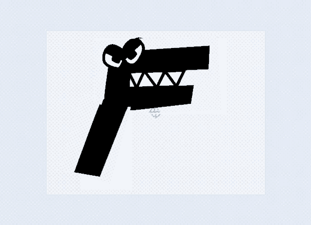 a black and white drawing of a gun with a crocodile 's mouth .