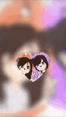 a drawing of a girl and a boy in a heart