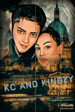 a poster for kc and kingzy shows a boy and a girl