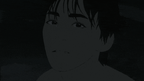 a drawing of a man with his eyes closed
