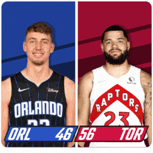 two basketball players from the orlando magic and raptors