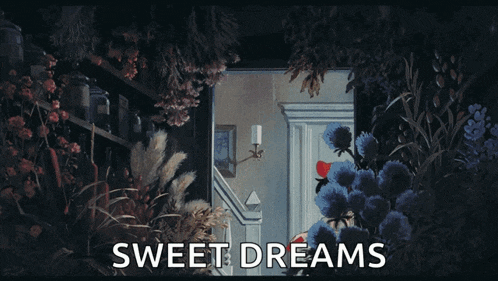 a picture of a girl with a red bow and the words sweet dreams above her