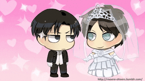 a cartoon of a man in a tuxedo and woman in a wedding dress
