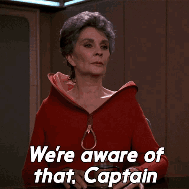 Were Aware Of That Captain Norah Satie GIF - Were Aware Of That Captain Norah Satie Star Trek GIFs