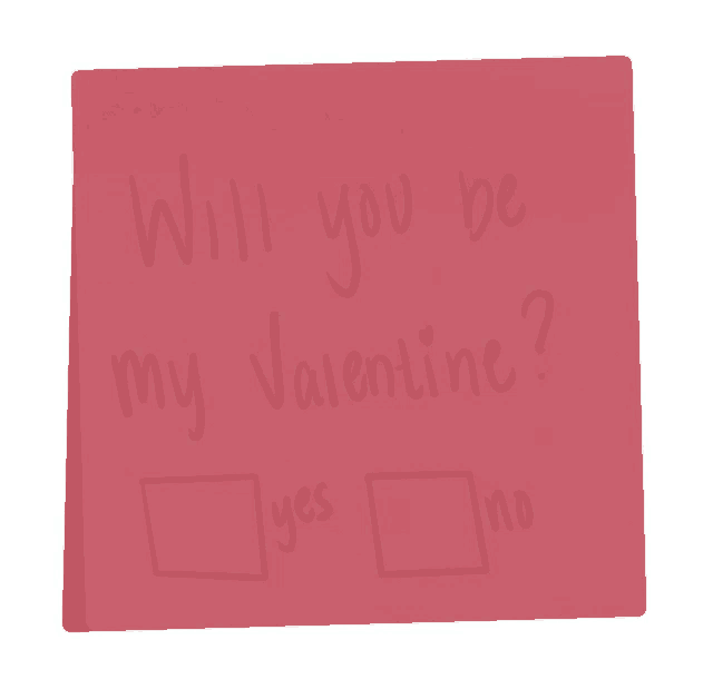 a sticky note asks if a person will be their valentine