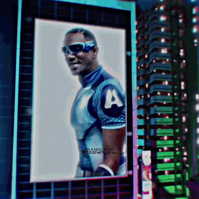 a picture of a man with the letter a on his chest