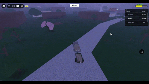 a screenshot of a video game with a menu button in the upper right corner