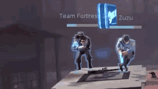 a video game is being played between team fortress and team suzu