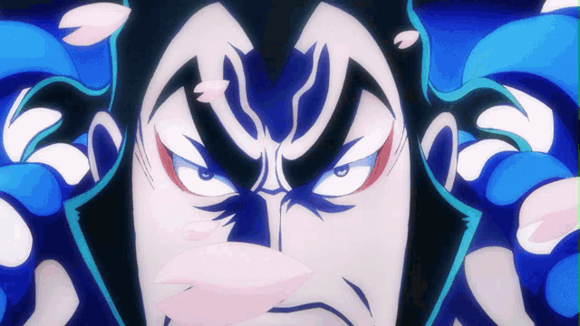 a close up of a cartoon character 's face with a very angry look on his face