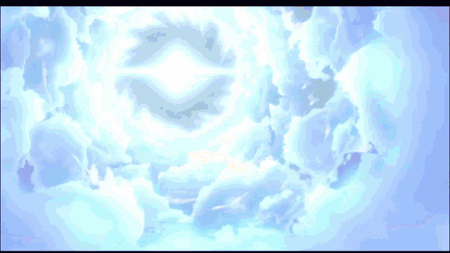 a blue sky with white clouds and a light shining through